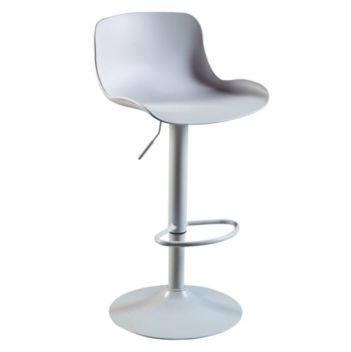 MOSS Σκαμπό BAR με Πλάτη, Μέταλλο Βαφή Άσπρο, PP Άσπρο, Ρύθμιση Ύψους, Περιστρεφόμενο (2τμχ)