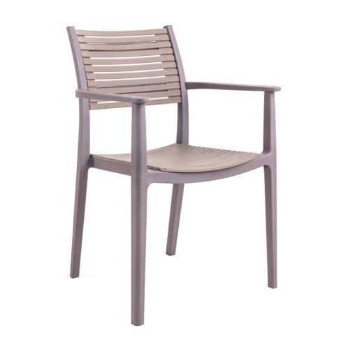 AKRON Πολυθρόνα PP-UV Sand Beige - Tortora Μπεζ-Tortora-Sand-Cappuccino