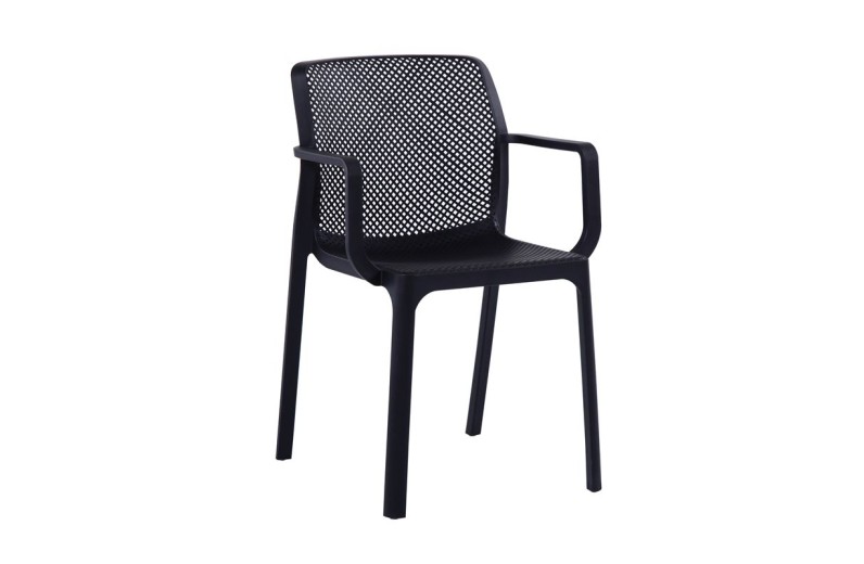 DORIAN Πολυθρόνα Κήπου Βεράντας PP-UV Μαύρο (6τμχ)