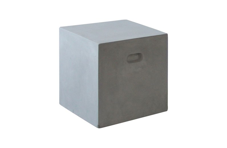CONCRETE Cubic Σκαμπό Κήπου - Βεράντας, Cement Grey Γκρι
