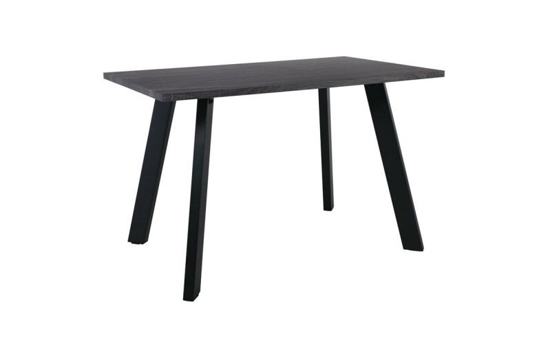 BAXTER Τραπέζι Κουζίνας Τραπεζαρίας, Μέταλλο Βαφή Μαύρο, Grey Walnut Γκρι