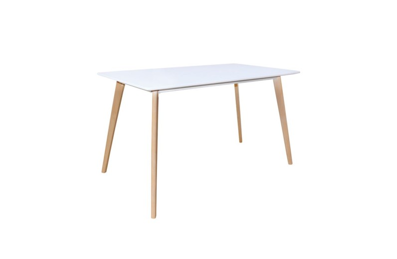 MARTIN Τραπέζι Κουζίνας - Εστιατορίου, Οξιά Φυσικό, MDF Άσπρο Άσπρο