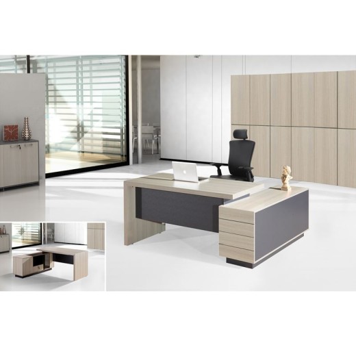 PROGRESS Γραφείο Αναστρέψιμη Γωνία, Ντουλάπι,Συρτάρι, Ράφι, Θέση Η/Υ,Απόχρωση Elm-Sky Grey Ανθρακί