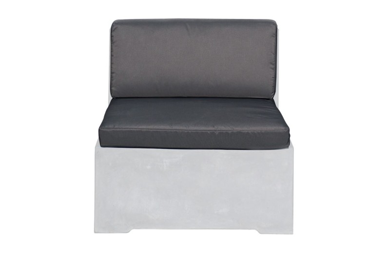 CONCRETE Set Μαξιλάρια Καρέκλας, Γκρι Ύφασμα Water Repellent - 2 Tεμάχια