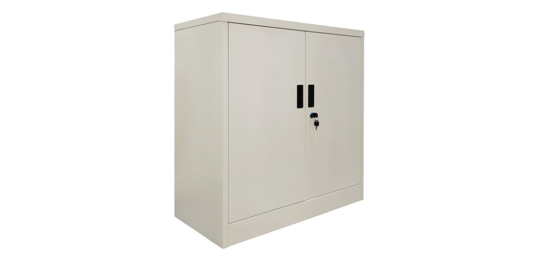 ΝΤΟΥΛΑΠΙ Δίφυλλο - 2 Ράφια Εσωτερικά - Μέταλλο Βαφή Άσπρο