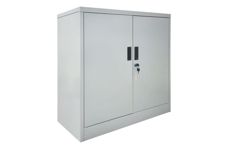 ΝΤΟΥΛΑΠΙ Δίφυλλο - 2 Ράφια Εσωτερικά - Μέταλλο Βαφή Γκρι