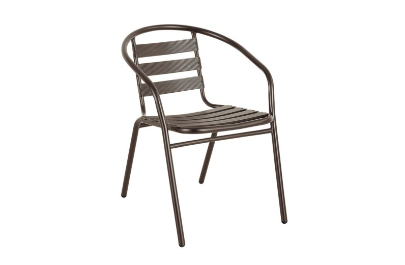 FUNKY Πολυθρόνα Μέταλλο - Αλουμίνιο Βαφή Καφέ