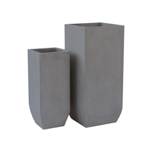 FLOWER POT-1  Set 2 τεμαχίων Cement Grey Γκρι