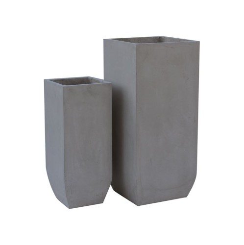 FLOWER POT-1  Set 2 τεμαχίων Cement Grey Γκρι