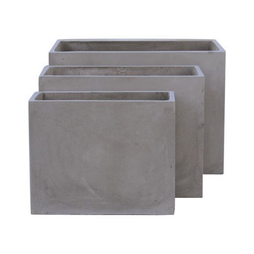 FLOWER POT-2  Set 3 τεμαχίων Cement Grey Γκρι