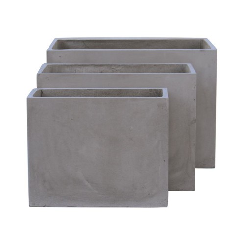 FLOWER POT-2  Set 3 τεμαχίων Cement Grey Γκρι