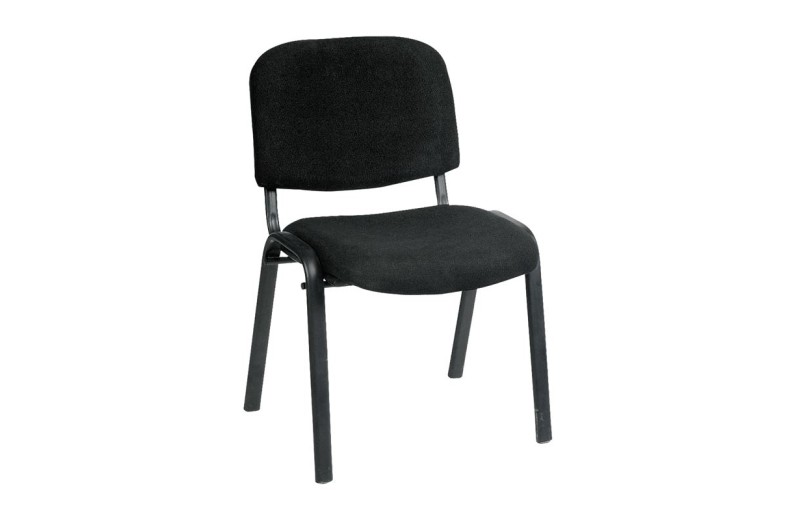 SIGMA Καρέκλα Στοιβαζόμενη Γραφείου Επισκέπτη, Μέταλλο Βαφή Μαύρο, Ύφασμα Μαύρο