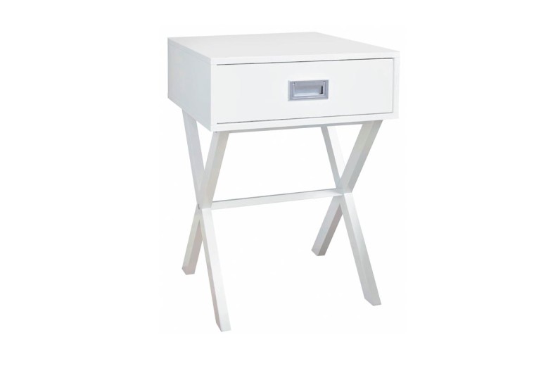WICK Κομοδίνο Άσπρο Λάκα MDF