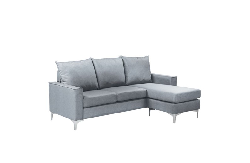 AVANT Καναπές Σαλονιού Καθιστικού Γωνία Αναστρέψιμος Ύφασμα Ανοιχτό Γκρι