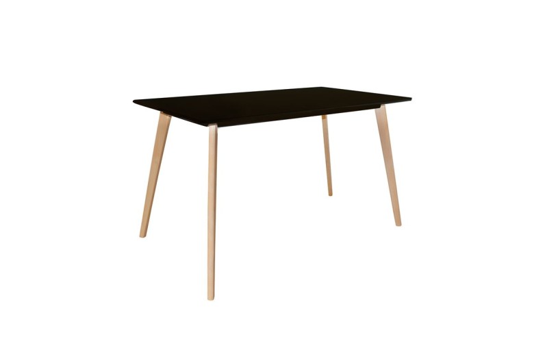 MARTIN Τραπέζι Κουζίνας - Εστιατορίου, Οξιά Φυσικό, MDF Μαύρο Μαύρο