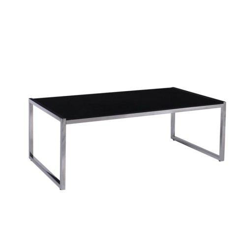 ACTION Τραπεζάκι Σαλονιού - Καθιστικού 120x60cm Inox - Μαυρό Γυαλί 8mm Μαύρο