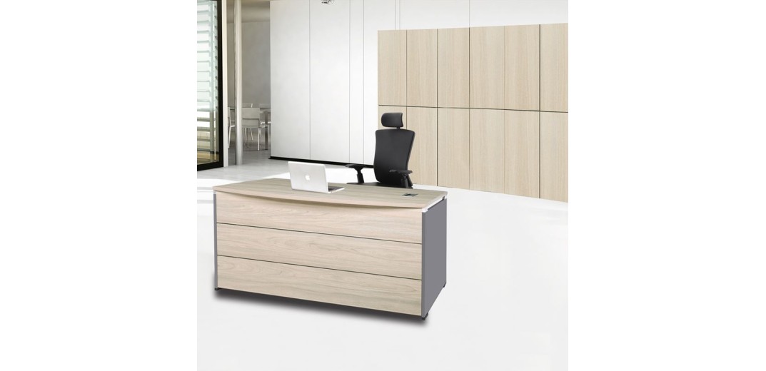 PROGRESS Γραφείο 140x80cm Απόχρωση Elm-Sky Grey Ανθρακί