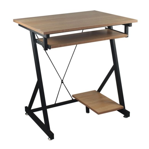UNIT Γραφείο Η/Υ Μέταλλο Βαφή Μαύρο, Melamine Απόχρωση Sonoma Μαύρο