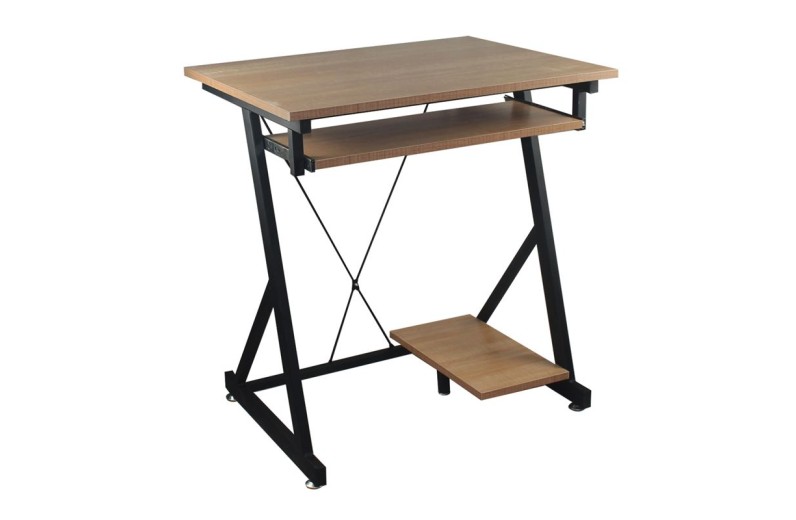 UNIT Γραφείο Η/Υ Μέταλλο Βαφή Μαύρο, Melamine Απόχρωση Sonoma Μαύρο