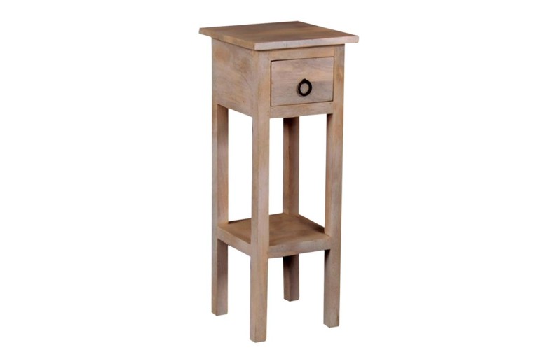 CLASSIC Stand - Τραπεζάκι Βοηθητικό Η.65cm, 1 Συρτάρι, Ξύλο Ακακία Φυσικό
