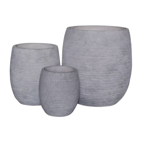 FLOWER POT-8  Set 3 τεμαχίων, Απόχρωση Light Grey Wash Γκρι