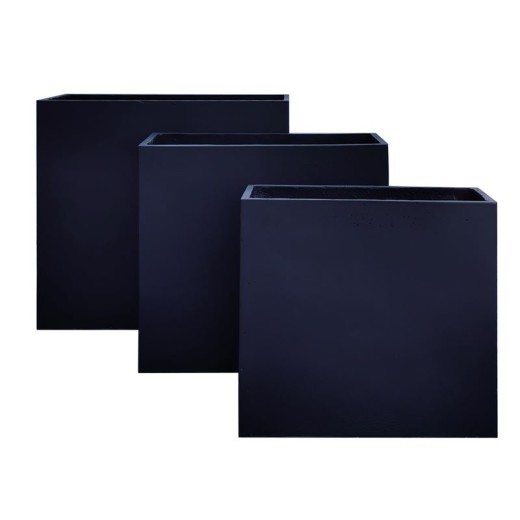 FLOWER POT-13 Set 3 τεμαχίων Απόχρωση Black Μαύρο