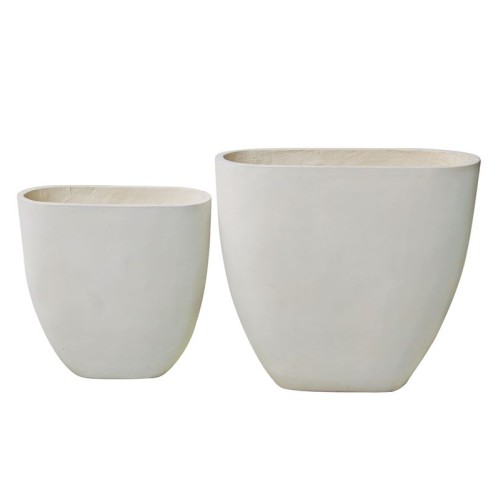 FLOWER POT-14 Set 2 τεμαχίων Απόχρωση Milk White Άσπρο