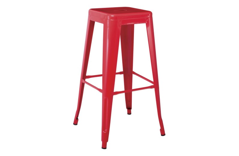 RELIX Σκαμπό Bar Στοιβαζόμενο, Μέταλλο Βαφή Κόκκινο