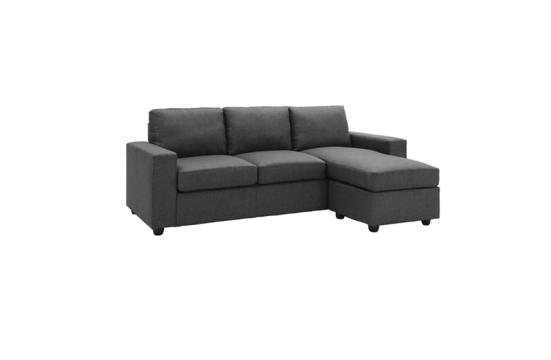 PORTLAND-W Καναπές Σαλονιού - Καθιστικού, Γωνία Αναστρέψιμη Ύφασμα Σκούρο Γκρι Ανθρακί