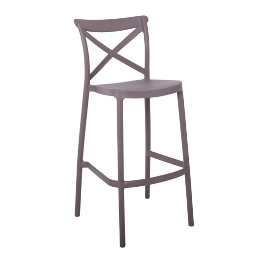 DESTINY Σκαμπό BAR με Πλάτη, PP Mocha Μπεζ-Tortora-Sand-Cappuccino