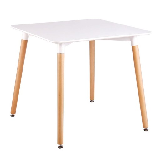 ART Τραπέζι Τραπεζαρίας Άσπρο MDF, Πόδια Οξιά Φυσικό Άσπρο