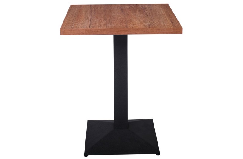 MARCO Τραπέζι Τετράγωνο Επιφάνεια Melamine Καρυδί Βάση Μέταλλο Μαύρο 41x41cm Καρυδί