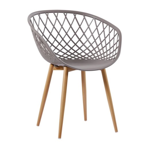 REX Πολυθρόνα-Pro Μέταλλο Βαφή Φυσικό, PP-UV Sand Beige Μπεζ-Tortora-Sand-Cappuccino