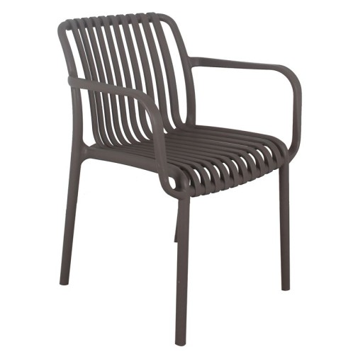 MODA Πολυθρόνα-Pro Στοιβαζόμενη, PP-UV Protection Απόχρωση Mocha Μπεζ-Tortora-Sand-Cappuccino