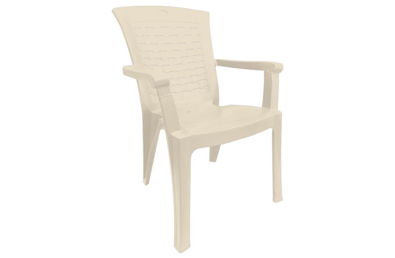 VALERIA Πολυθρόνα Τραπεζαρίας Κήπου Στοιβαζόμενη, PP Απόχρωση Μπεζ (Rattan Look) Μπεζ-Tortora-Sand-Cappuccino