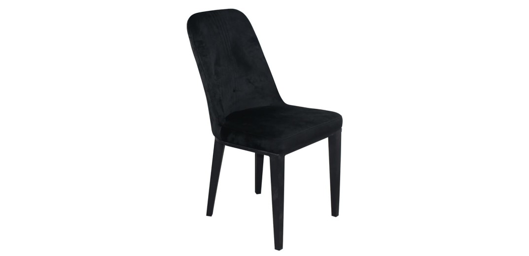 CASTER Καρέκλα Τραπεζαρίας Κουζίνας, Μέταλλο Βαφή Μαύρο Ύφασμα Velure Μαύρο (6τμχ)