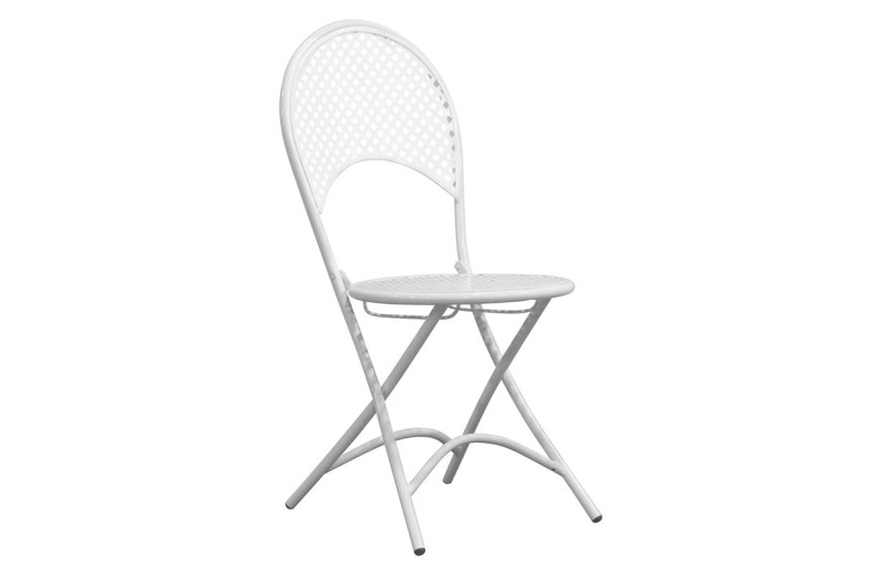 RONDO Καρέκλα Πτυσσόμενη, Μέταλλο Mesh Βαφή Άσπρο Μαύρο (2τμχ)