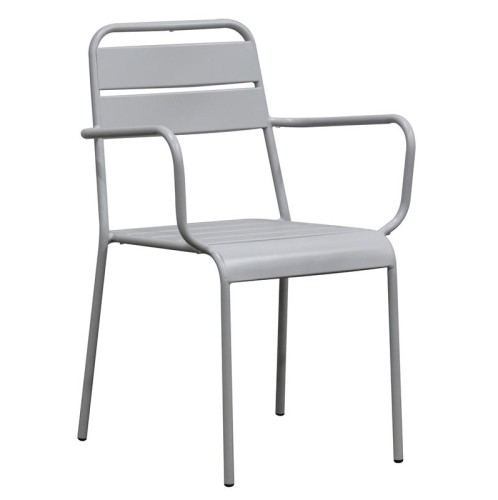 BRIO Πολυθρόνα-Pro Στοιβαζόμενη, Μέταλλο Βαφή Cool Grey 4C Γκρι