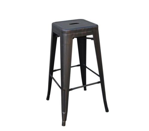 RELIX Σκαμπό Bar-Pro, Στοιβαζόμενο, Μέταλλο Βαφή Antique Black Μαύρο
