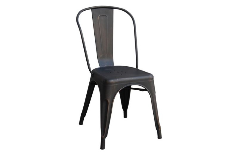 RELIX Καρέκλα-Pro, Στοιβαζόμενη, Μέταλλο Βαφή Antique Black Μαύρο