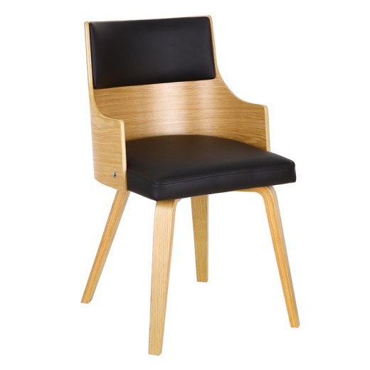 EMERSON Πολυθρόνα Φυσικό - Pu Μαύρο Μαύρο