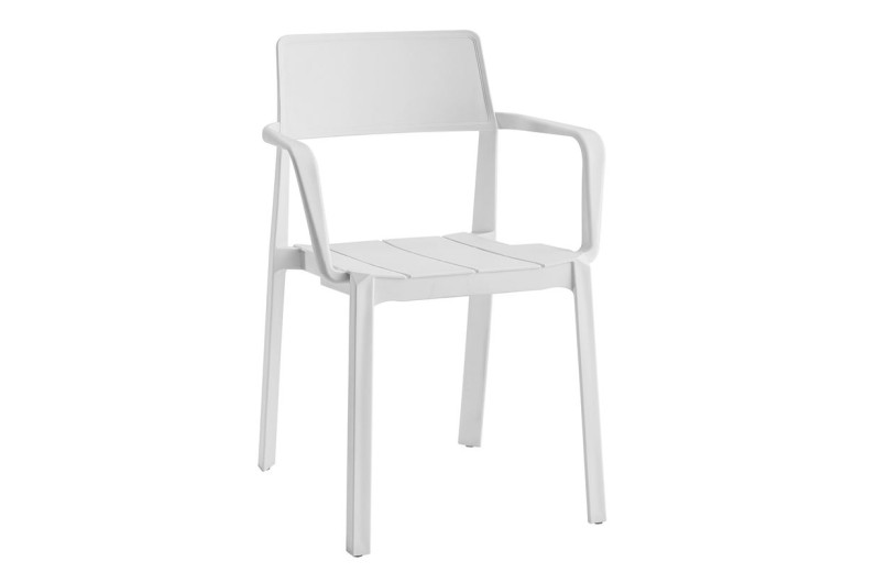DIANNA Πολυθρόνα Στοιβαζόμενη, PP-UV Άσπρο
