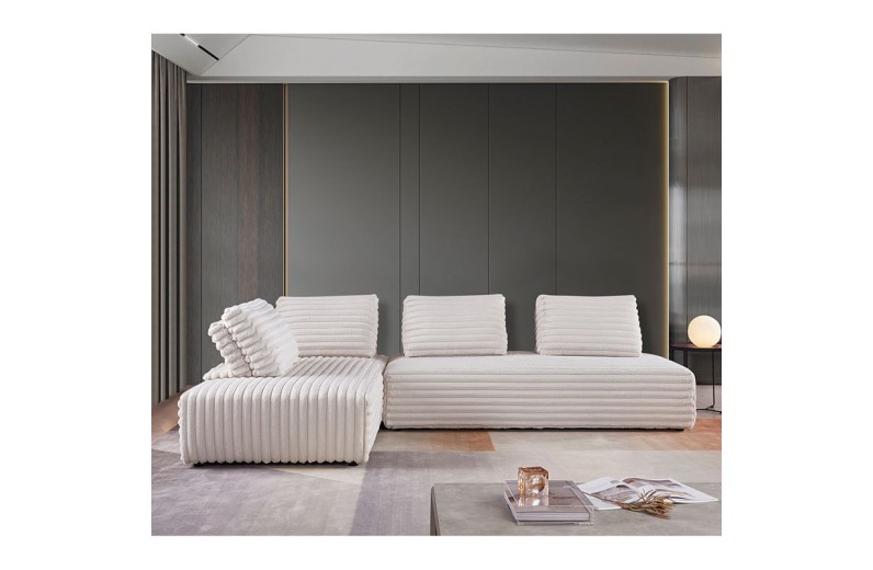 BRISTOL Καναπές Σαλονιού Καθιστικού Πολυμορφικός, Τεχνητή Γούνα Άσπρο