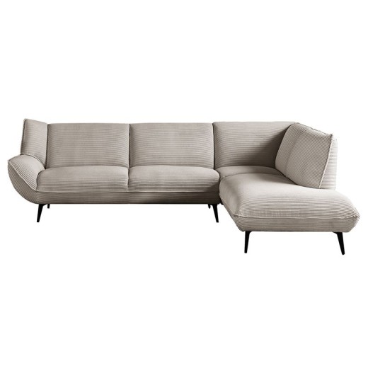 EMERALD Καναπές Σαλονιού Αριστερή Γωνία, Ύφασμα Κοτλέ Μπεζ Μπεζ-Tortora-Sand-Cappuccino