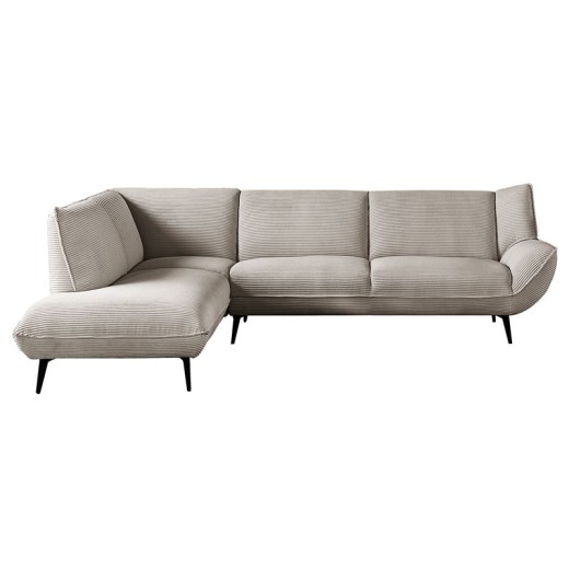 EMERALD Καναπές Σαλονιού Δεξιά Γωνία, Ύφασμα Κοτλέ Μπεζ Μπεζ-Tortora-Sand-Cappuccino