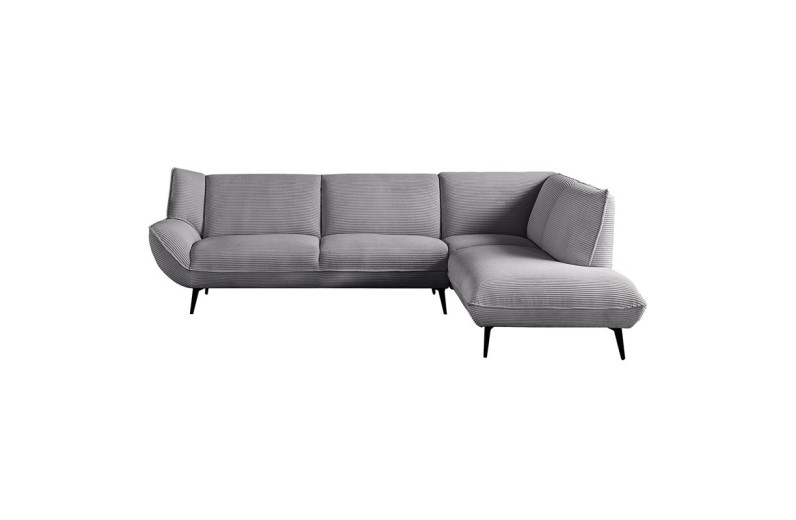 EMERALD Καναπές Σαλονιού Αριστερή Γωνία, Ύφασμα Κοτλέ Γκρι