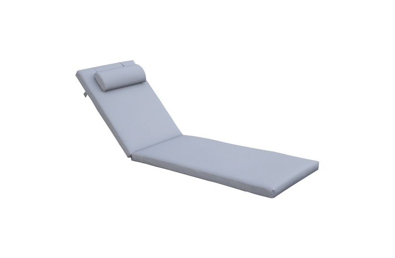 SUNLOUNGER Μαξιλάρι Ξαπλώστρας με Προσκέφαλο, Ύφασμα Water Repellent Γκρι, Φερμουάρ