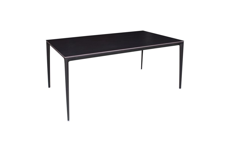 BARRET Τραπέζι Τραπεζαρίας - Κουζίνας, Alu Μαύρο, Επιφάνεια Sintered Stone Μαύρο