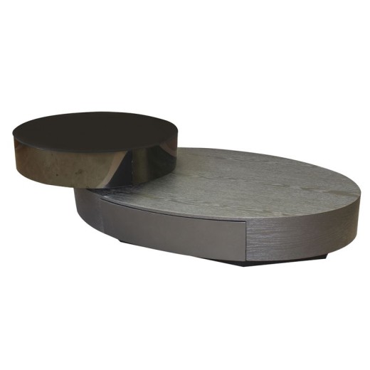 BONI Τραπεζάκι Σαλονιού- Καθιστικού με 2 Συρτάρια, Απόχρωση Μαύρο-Zebrano Wenge