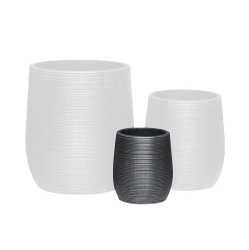 FLOWER POT-16 Φ23x26cm, Cement Απόχρωση Anthracite Ανθρακί